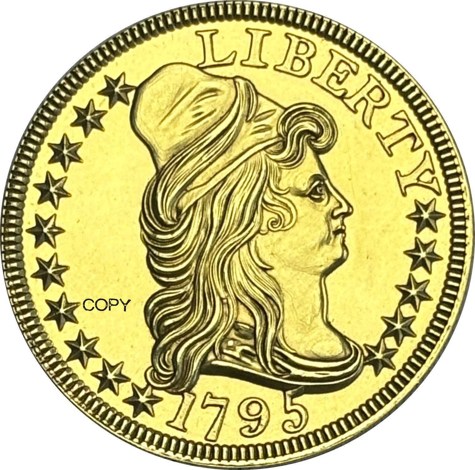 US 1795 -1804 12 Pcs 10 Ten Dollars Liberty Capped Bust Eagle Gold Brass Copy Commemorative Coin United States Collectible Coins - Detail 1