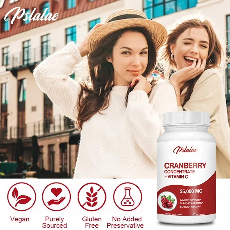 Natural Organic Cranberry Extract (25,000 Mg) - Contains Vitamin C and Vitamin E