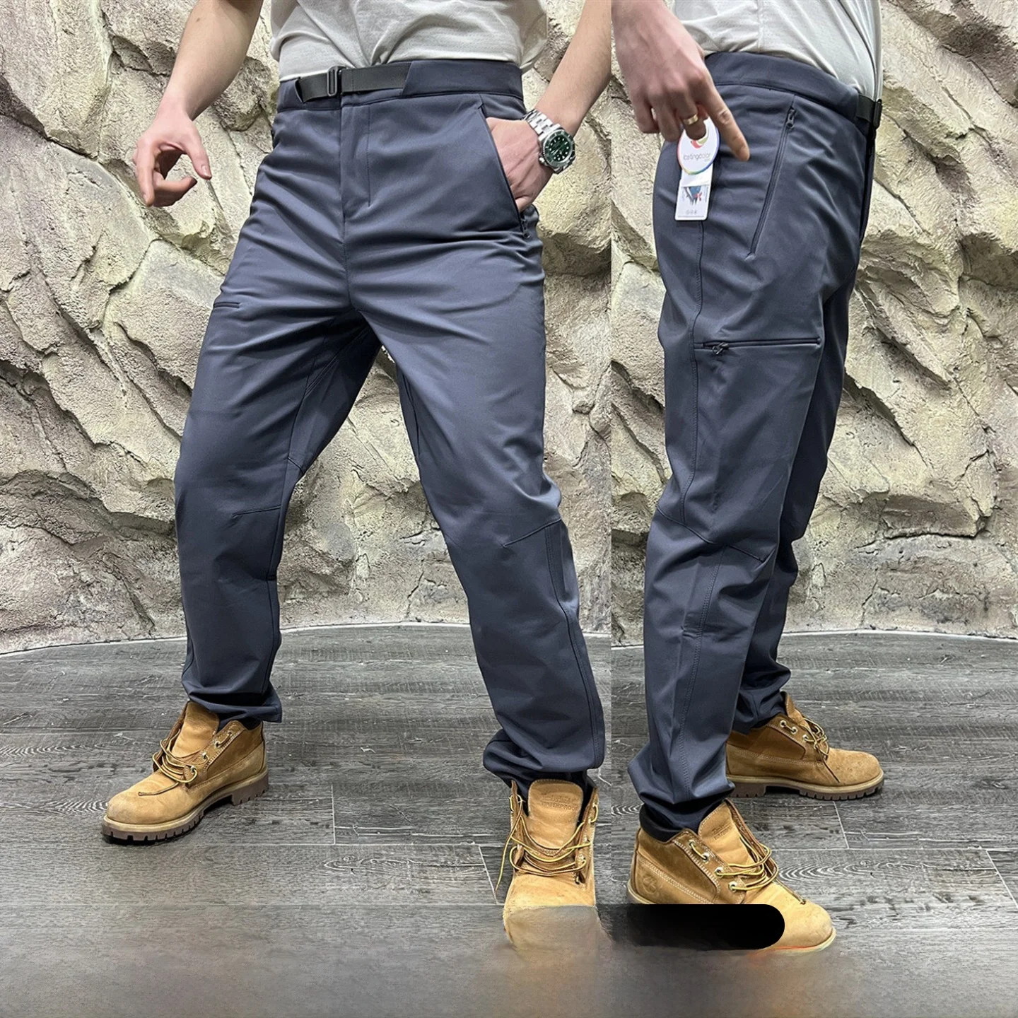 

Outdoor Men's Fce Lined Soft ell Pants Thermal Storage Windproof DWR Waterproof PT Series Casual Straight Leg Trousers