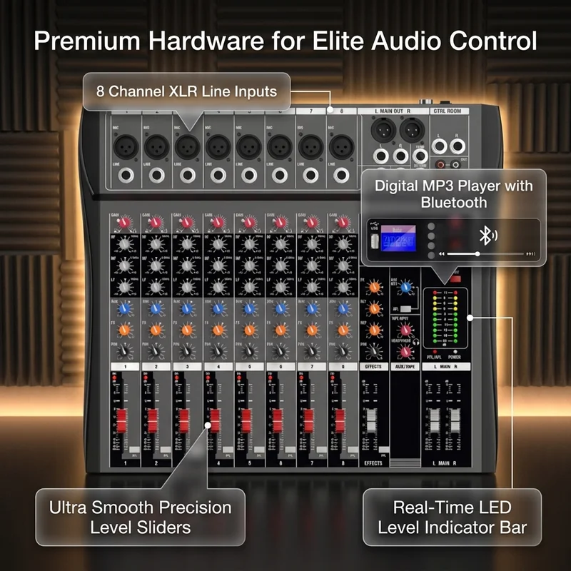 NXG  Audio Mixer 8 Channel DJ  - Audio Interface Usb 8 Channel review and price