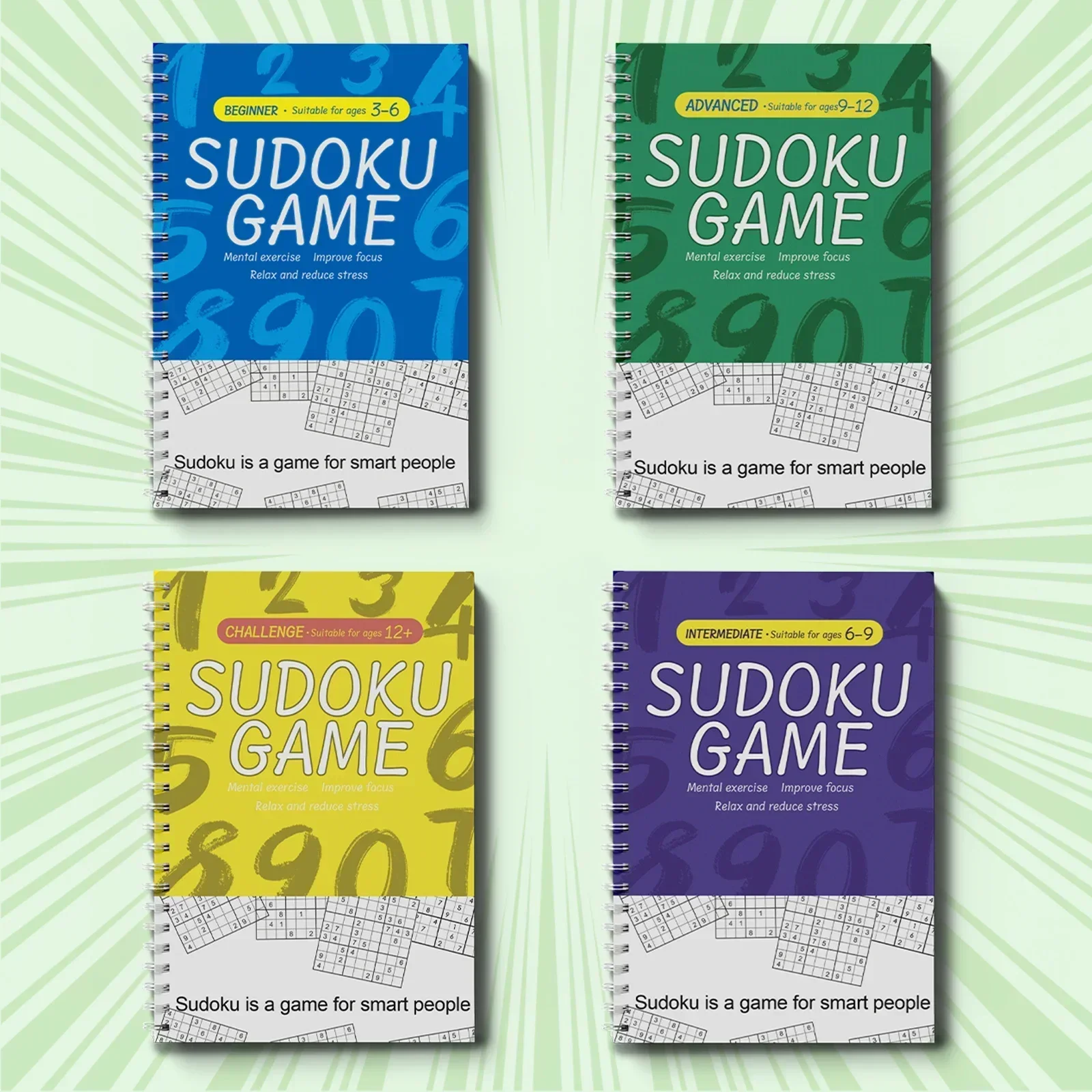 Kids Early Education Sudoku Puzzle Book, Brain Teaser Logic Game Workbook, Number Reasoning Training Book for Toddlers