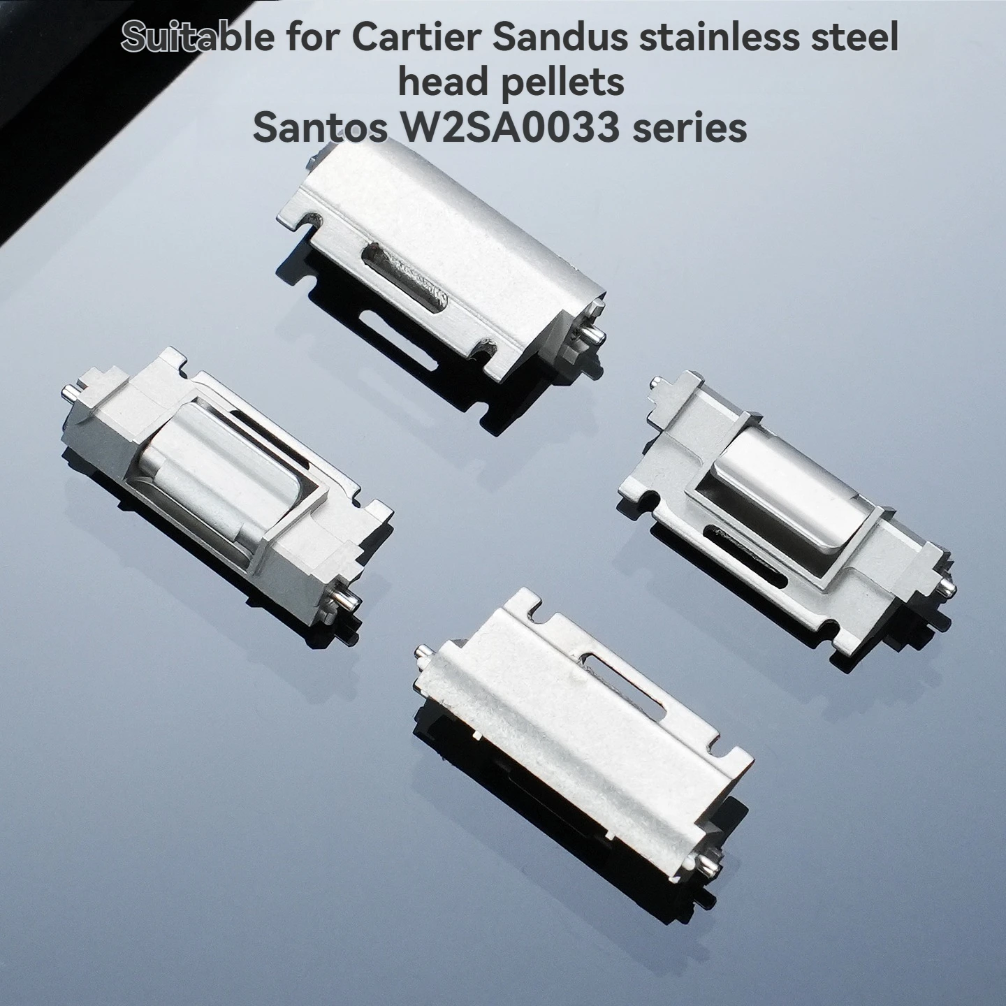 For Cartier Santos W2SA0033 Watch End Links 16mm, Premium Solid Stainless Steel Strap Connector Replacement Parts