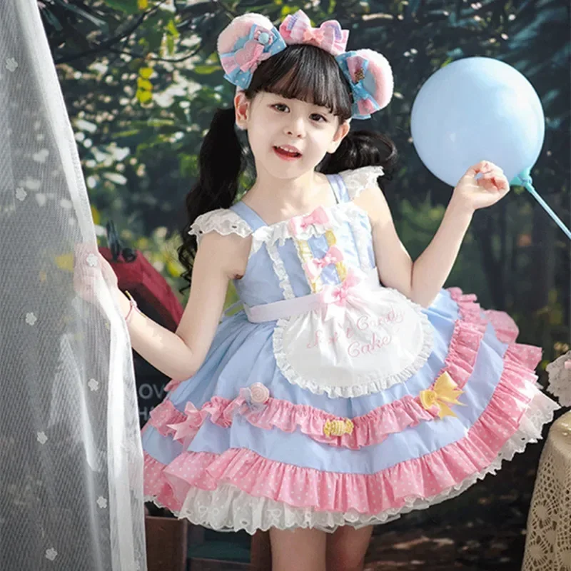 

2024 Spanish Lolita Dresses For Girls Children Tutu Ball Gown Kids Princess Floral Costumes Infants Summer Ceremonial Clothes