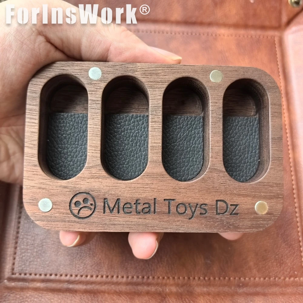 Dz Topb Display Box Walnut Display Stand Four Box Collection Acrylic Protective Film EDC Storage