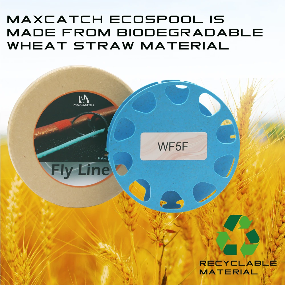 MAXCATCH Fly Line Spools Biodegradable Wheat Straw & Plastic Line Holder for Easy Storage Transport Fly Line Thread Organizer