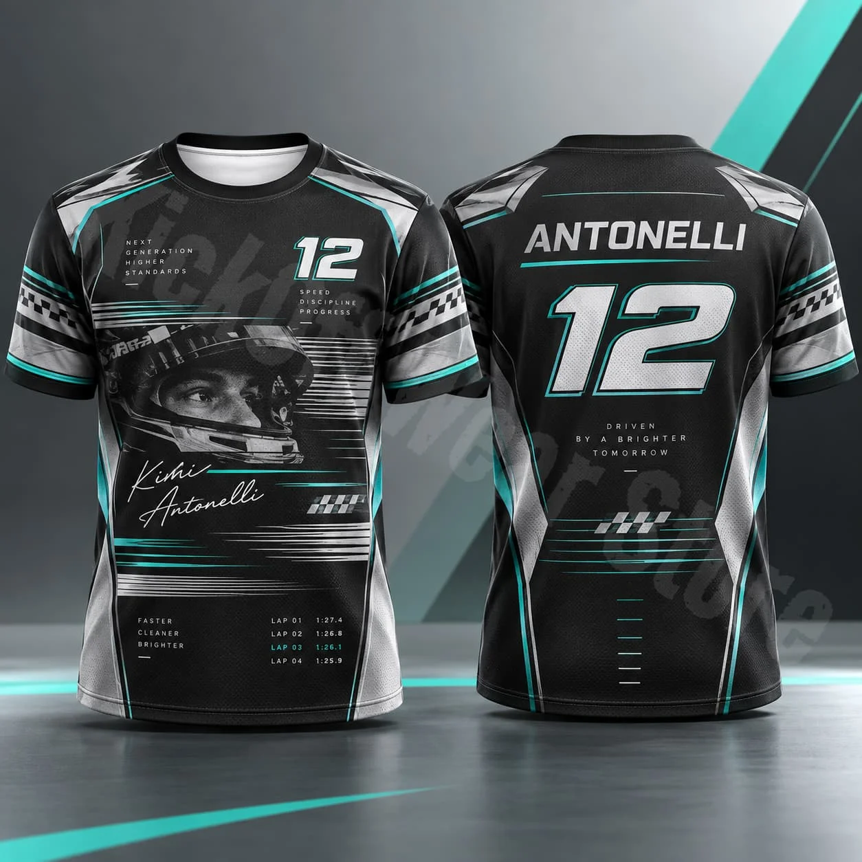 Antonelli 12 Herren-T-Shirt, Sommer-Rennsport-Design, Grafik-T-Shirt, lässige Streetwear, T-Shirt für Motorsport-Fans, Unisex, für Damen und Herren, zum täglichen Tragen. – Detail 12