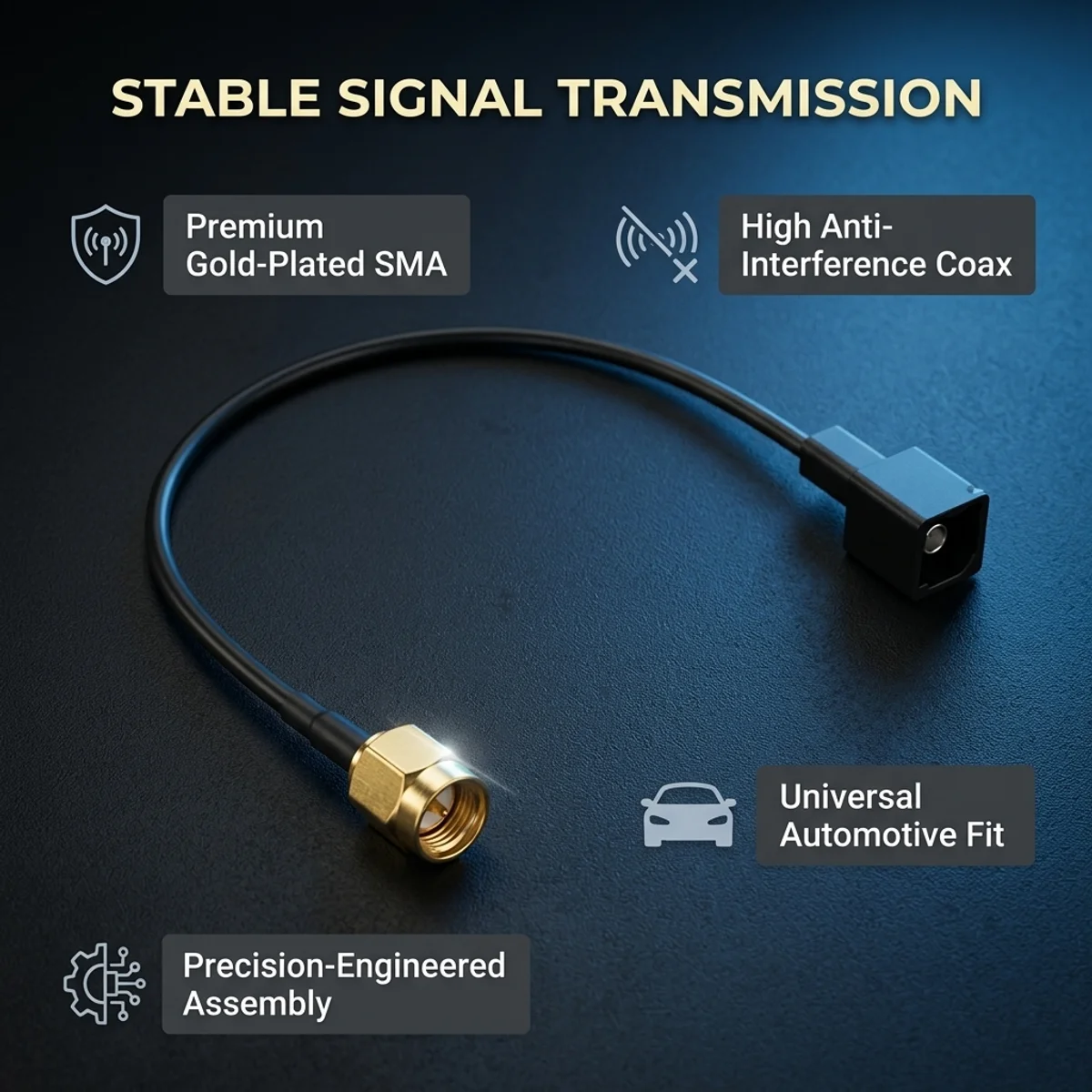 Car HFC-III Male Plug To SMA Male ForToyota/Lexus GPS/DAB Turners Antenna Adapter With RG316 Coax Cable