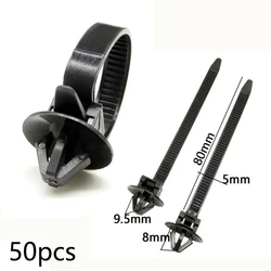 Premium Quality 50Pcs Nylon Cable Tie Wrap Fixed Fastener Clips Push Mount Cable Zip Tie With Car Wire Routing Clips