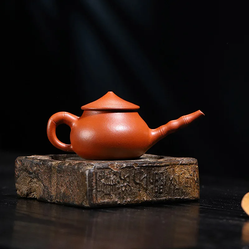 200ML Handmade Long Mouthed Fisherman's TEA Pot Made of Raw Ore Slope Reducing Mud, Household Tea Pot, Purple Clay Pot, Tea Set