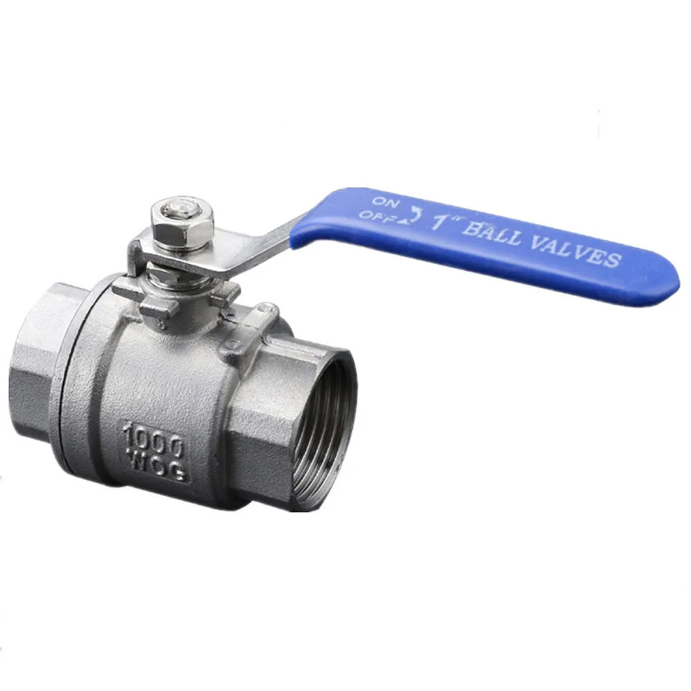 1PCS Female Stainless Steel SS304 2P Full Port Ball Valve with Vinyl Handle Thread Valves 2-1/ 2