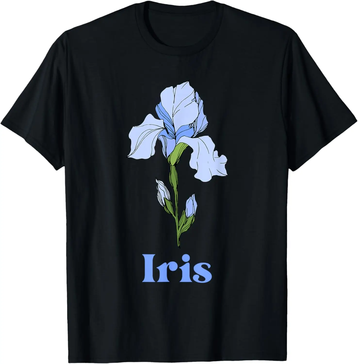

Классическая футболка с цветочным принтом для женщин или девочек Iris Flower