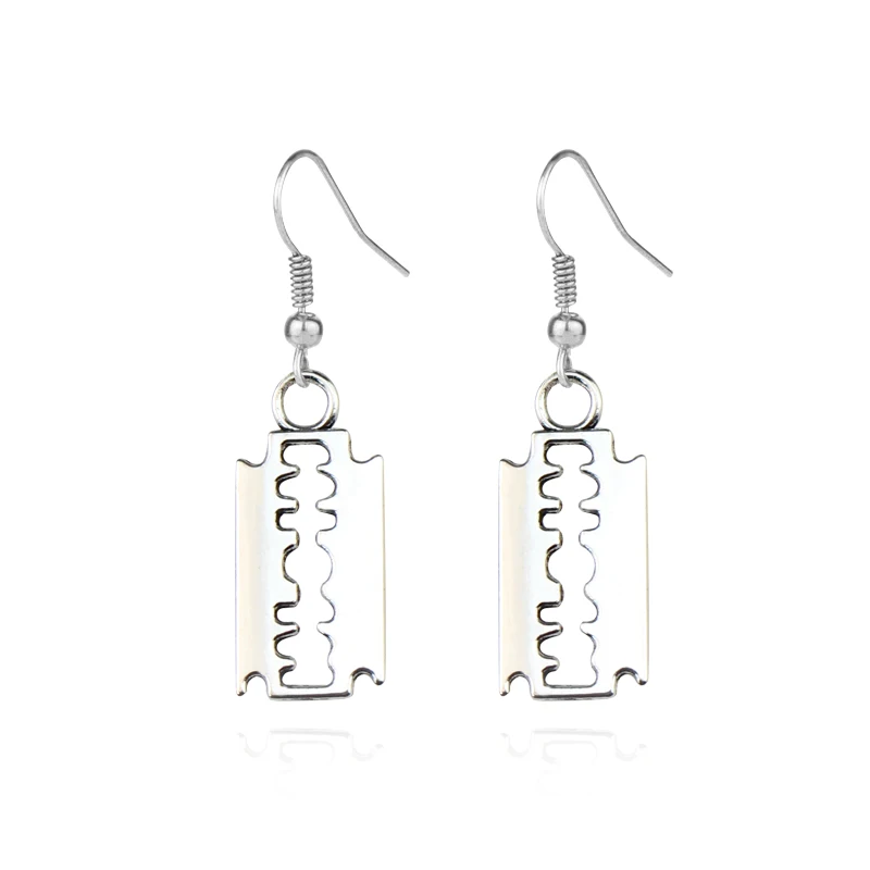 Funny Goth Punk Blade Earrings for Men Women Rock A Razor Blade Earrings E Girl 90s Grunge Aros Aesthetic Accessories Jewelry
