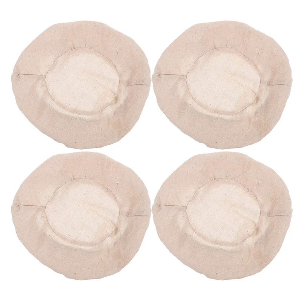 4 Forros Redondos de Tela para Cestas de Pan, Talla S, Reutilizables, para Fermentación de Masa, Forros para Banneton, para Panadería de Pan de Levadura, Suministros de Cocina