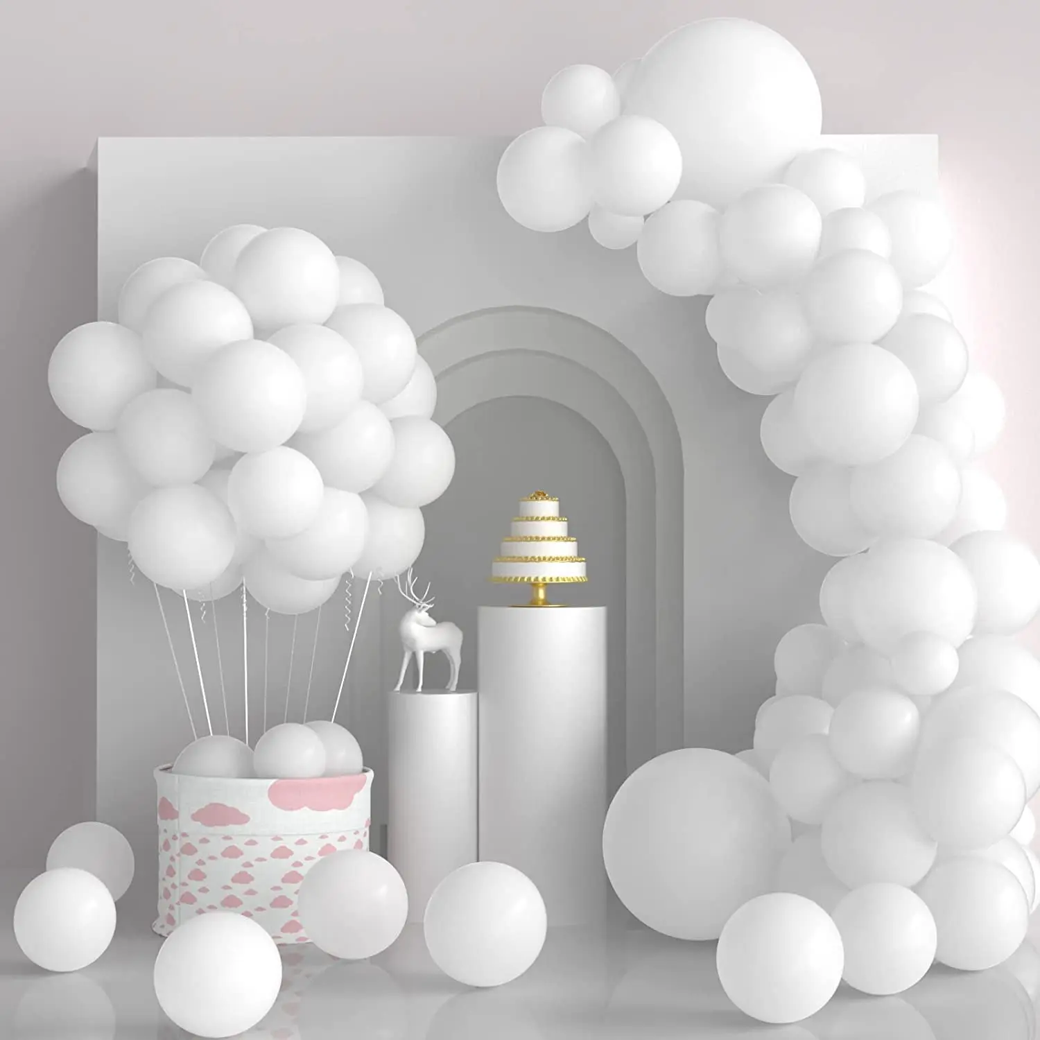 5-36inch Giant White Round Balloons Wedding Latex Helium Pastel Matte Pure White Baloes Arch Garland Birthday Decoration Toys