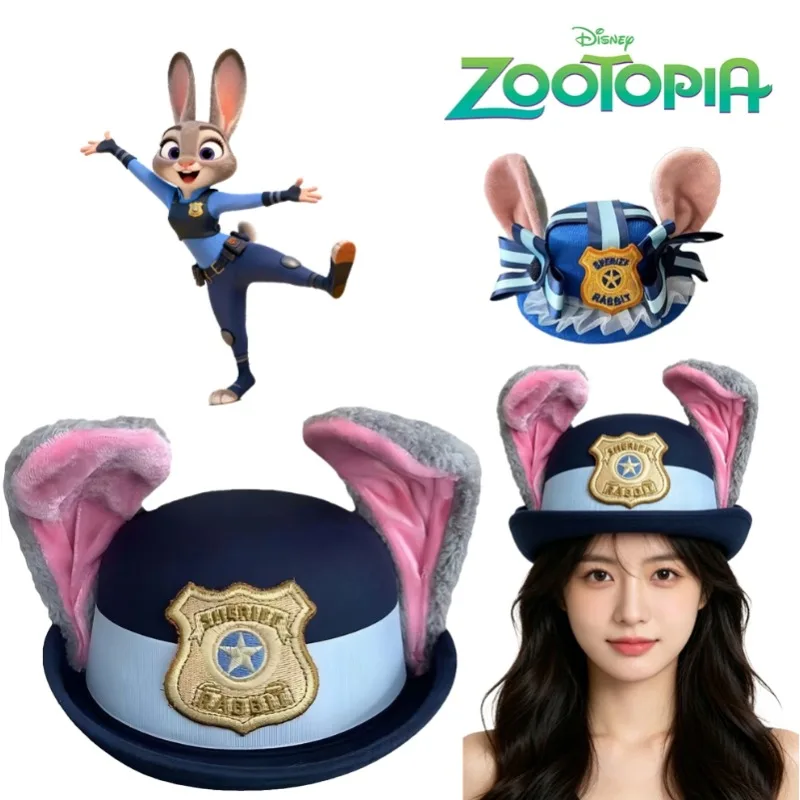 

Kawaii Zootopia 2 Bendable Bunny Ear Sheriff Hat Hot Movie Kids Adults Cosplay Gift Toys Anime Rabbit Police Headwear.