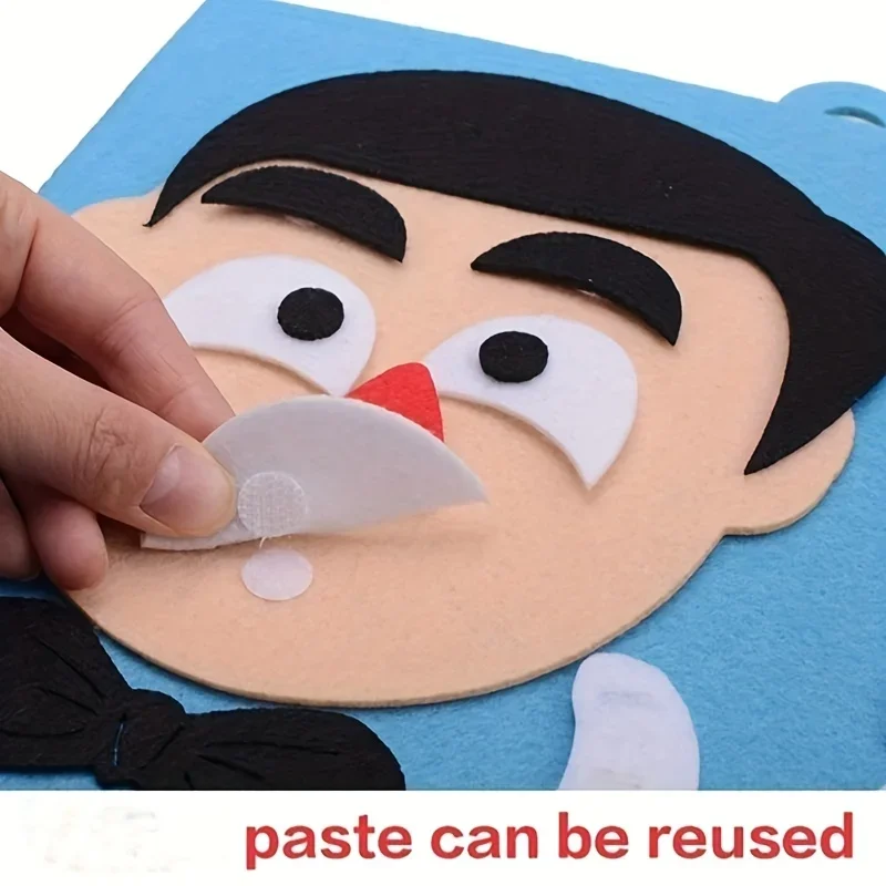 Expressions bricolage feutre tissu autocollants faits à la main jouets Puzzle changement enfants jouets éducatifs aides pédagogiques pour les enfants