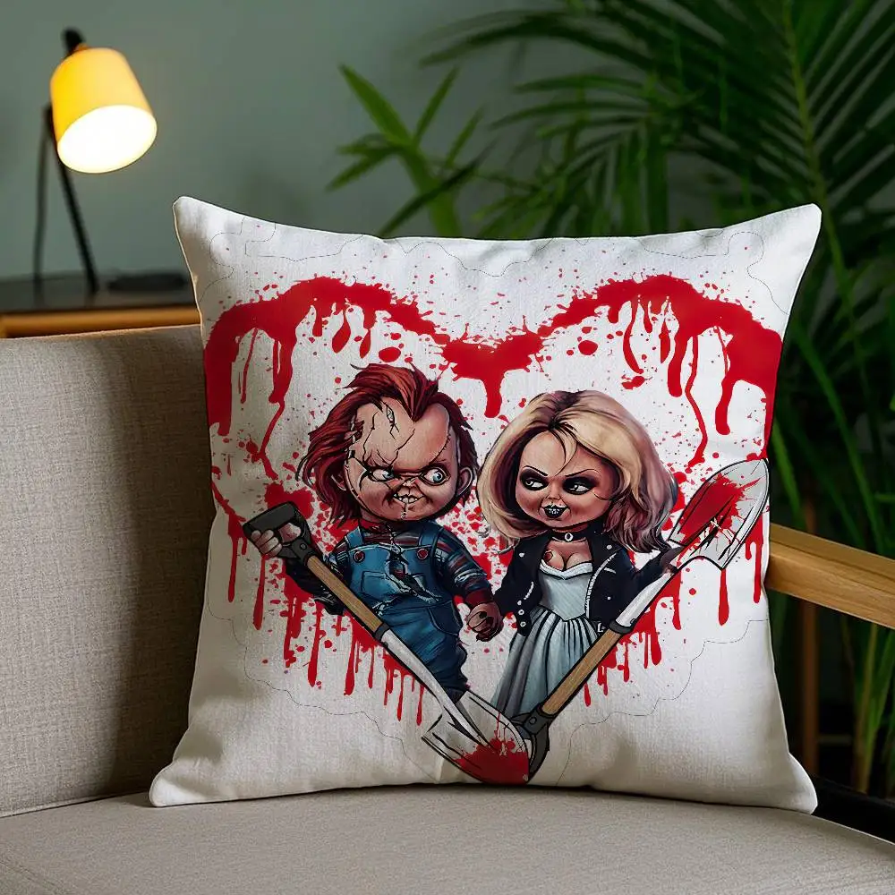 B-bride of C-Chucky Horror moive Pillow Case Anti-dustmite Invisible zipper Sofa Bed