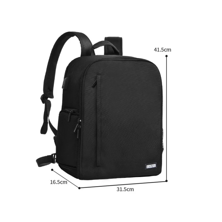 D6 VII Camera Backpack Shoulders Nylon Camera Lens Bag with Folding Chair, Size:41.5 X 31.5 X 16.5m(Black)