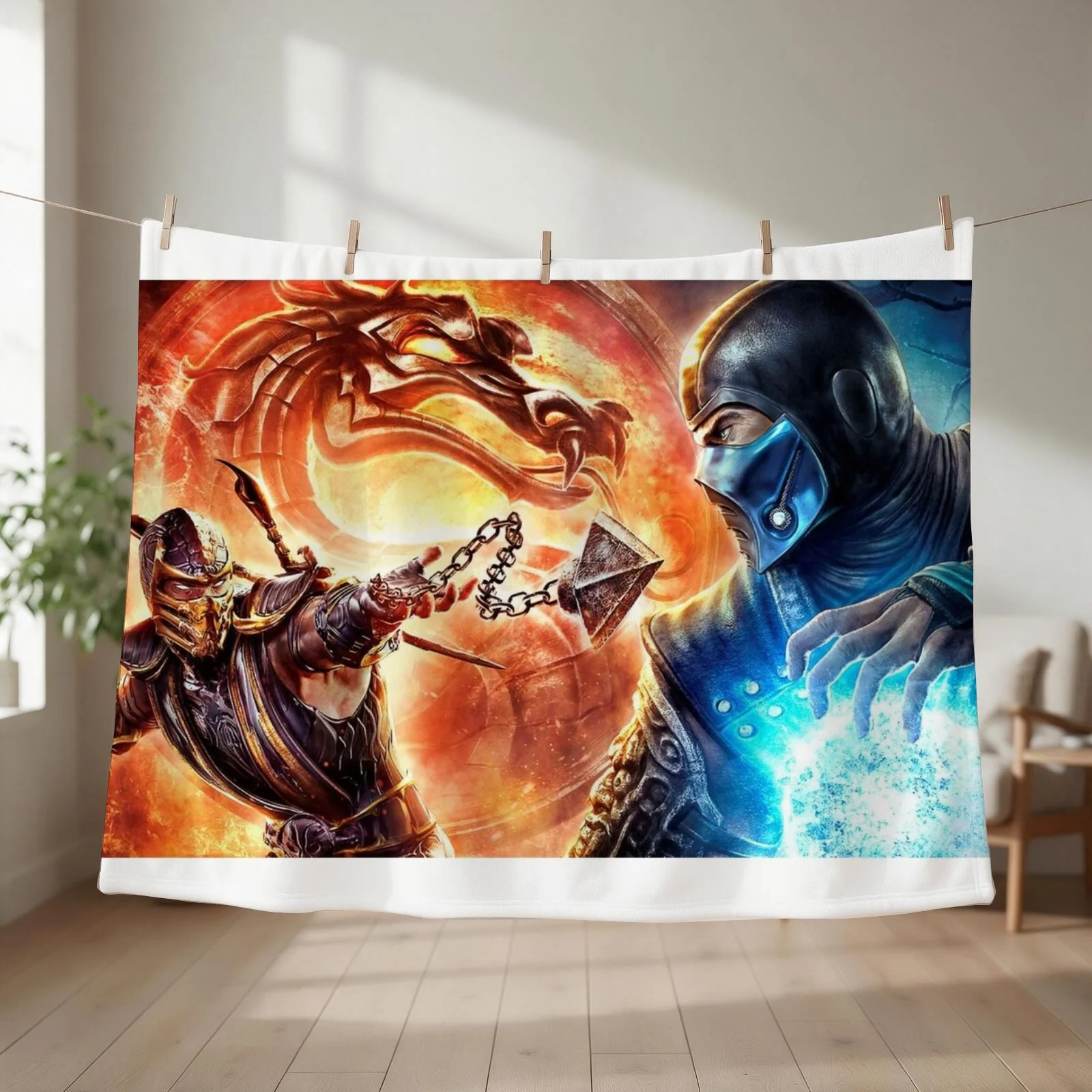 Mortal Kombat Throw Blanket Sofa Luxury Brand halloween Bed linens Blankets