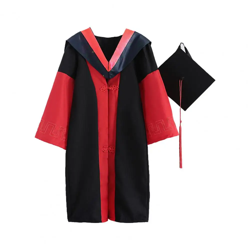 1 Set uniforme di laurea Anti-deformato poliestere traspirante elegante uniforme accademico festiva per Unisex