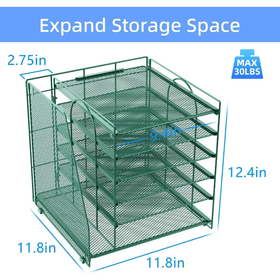 منظم مكتب مكون من 6 طبقات مع رف المجلات وتخزين الملفات لمساحة العمل المكتبية: حل فعال لإدارة الورق في الهوية الخضراء #6