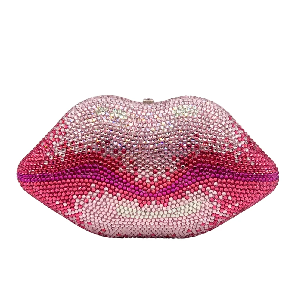 Flat-Base Lip Shape Clutch, 3D Mouth Contour Evening Bag for Women. OEM Custom Novelty Purse, Low MOQ Wholesale from Factory Dir