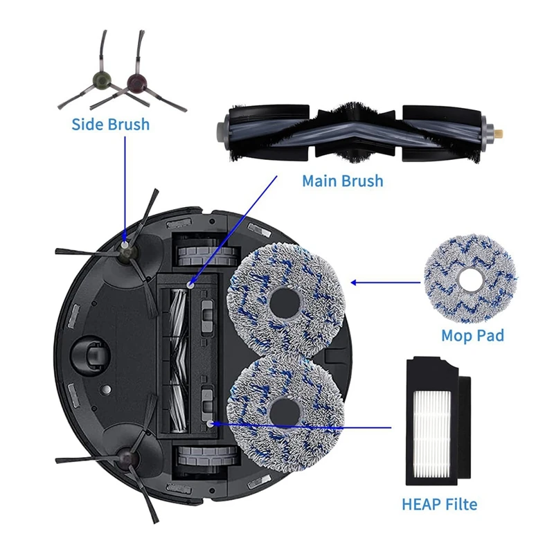 Zestaw akcesoriów dla Ecovacs Deebot X1 Omni części zamienne do Ecovacs Deebot X1 odkurzacz Turbo