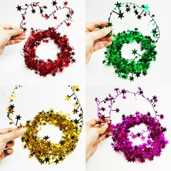 7.5M Christmas Star Rattan Gold Red Green Metal Glitter Star Rattan Christmas Tree Diy Ornaments Christmas Party Decoration 2024