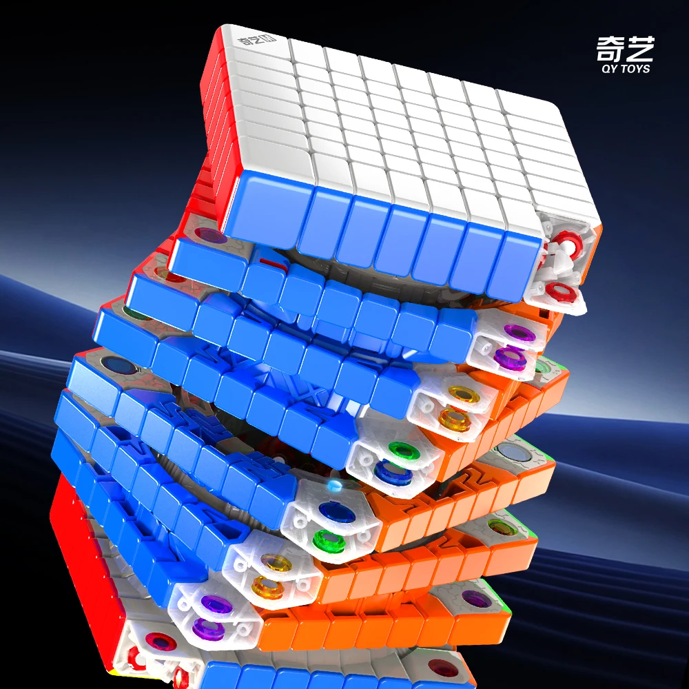 Nuevo Qiyi 8x8x8 cubo magnético eje núcleo magnético de alta gama 8x8 cubo de carreras juguete de rompecabezas especial