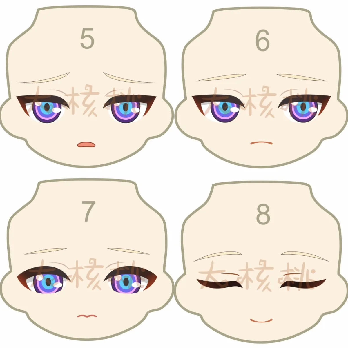 Aventurine Ob11 Face GSC アベンチュリン  어벤츄린  Авантюрин  Handmade Water Sticker Faceplates Anime Game Cosplay Doll Accessories