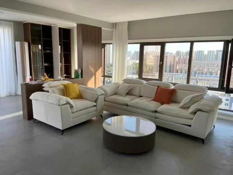 #Fabric Sofa Princess Combination Cat Scratch Cloth Postmodern Sectional Set High Back Cream Villa Warehouse Living Room