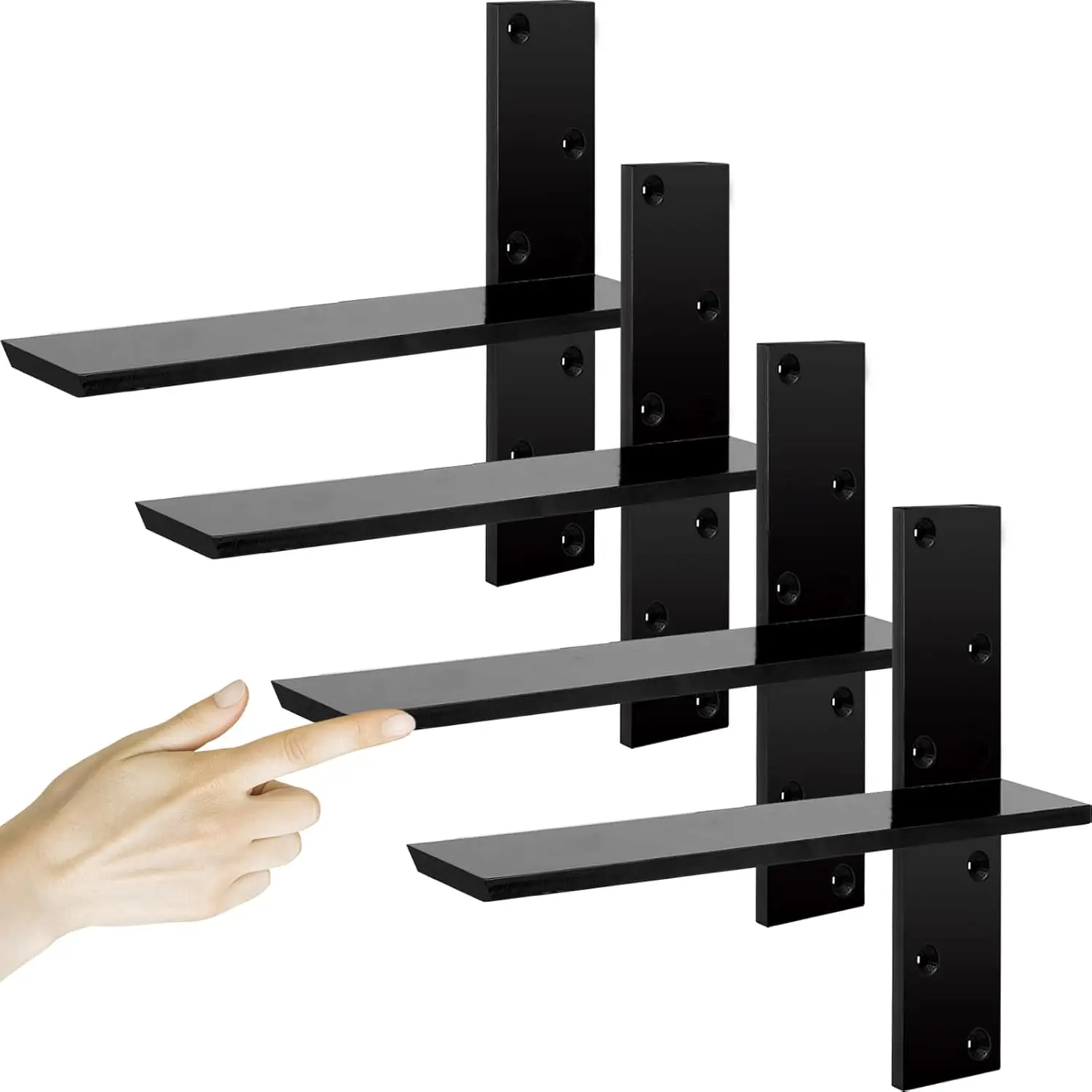 

Кронштейны для тяжелых нагрузок, 14 дюймов (длина) x 2,5 дюйма (ширина), настенные опоры для столешниц, туалетных столиков, скамеек для душа (комплект из 4 шт.)