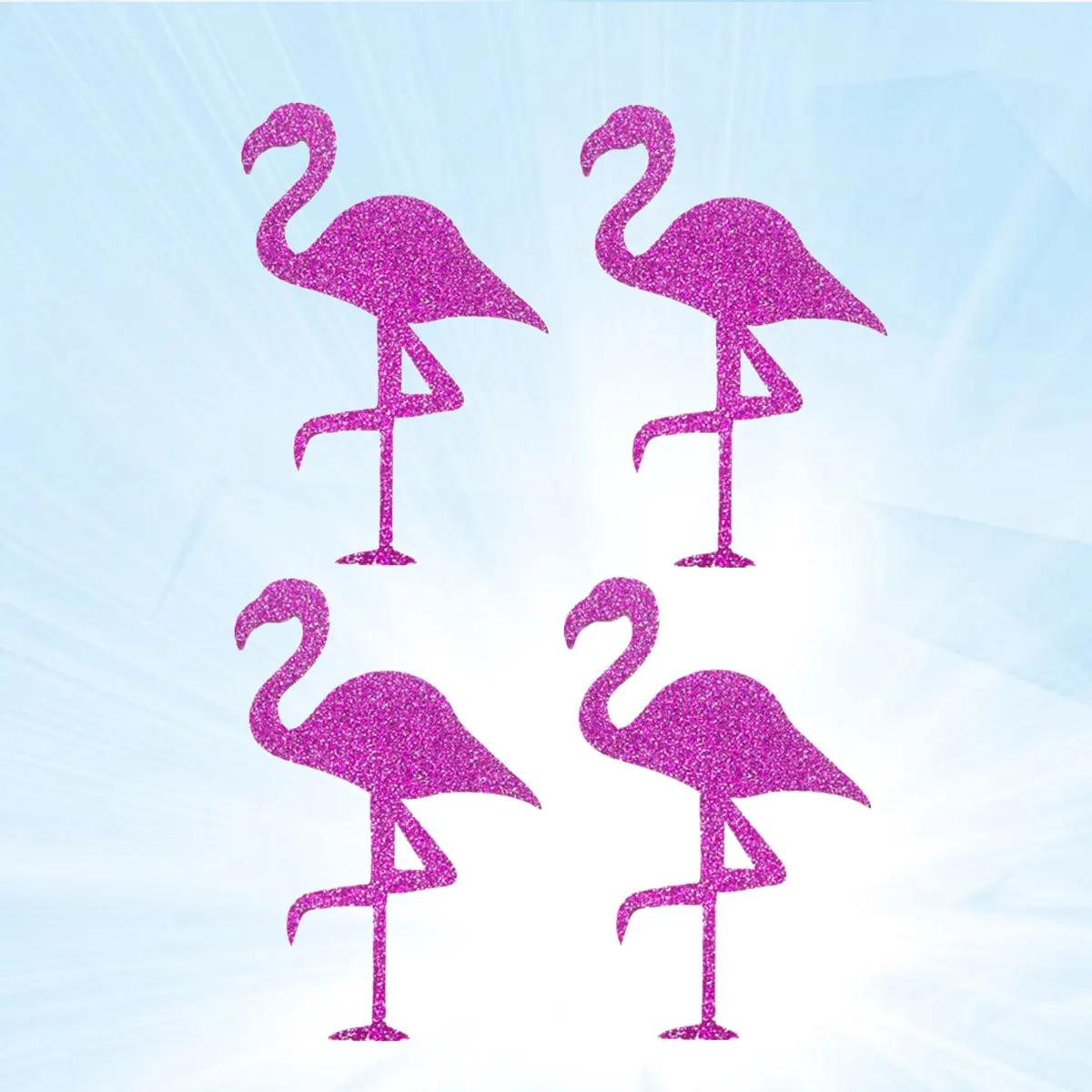 8 قطع من ملصقات فلامنغو أرجوانية متينة مقاومة للرطوبة، ديكور كوب إبداعي، هدية فنية يدوية، تصميم لاصق لامع #6