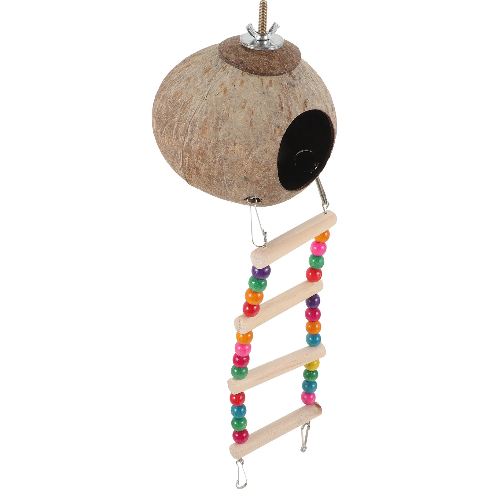 

Coconut Shell Bird House Decorative Parrot Bed Hanging Nest Coconuts Accessories Breeding Cage Pet Resting leoardo Gecko Toys