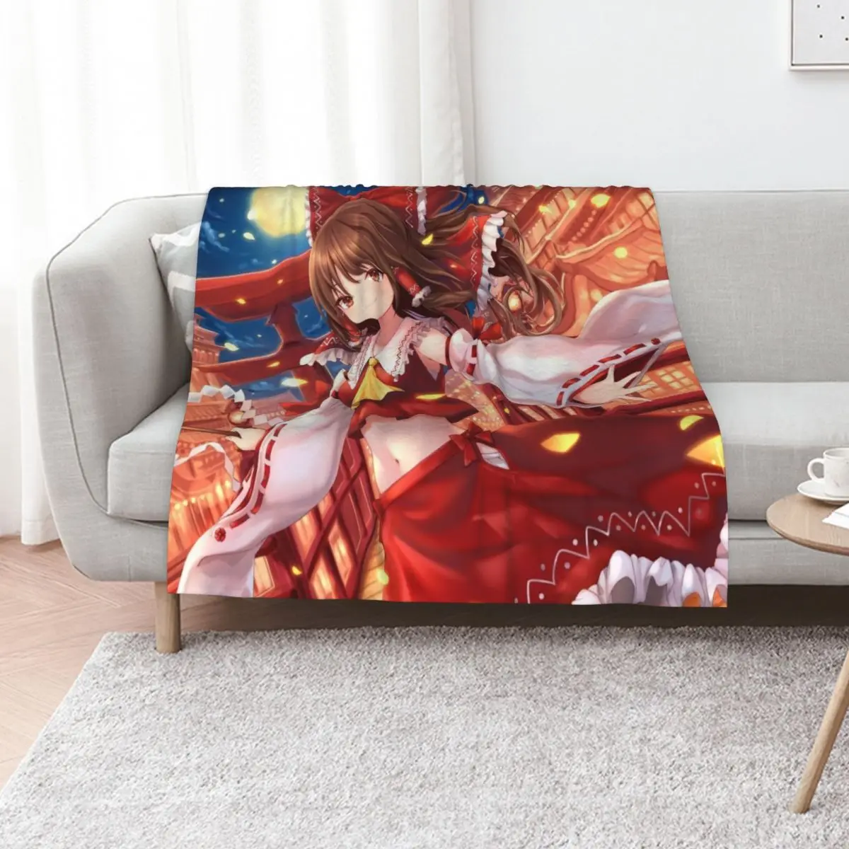 

Hakurei Reimu Middle Autumn Festival Throw Blanket Comforter Weighted Luxury Brand Luxury Throw Blankets