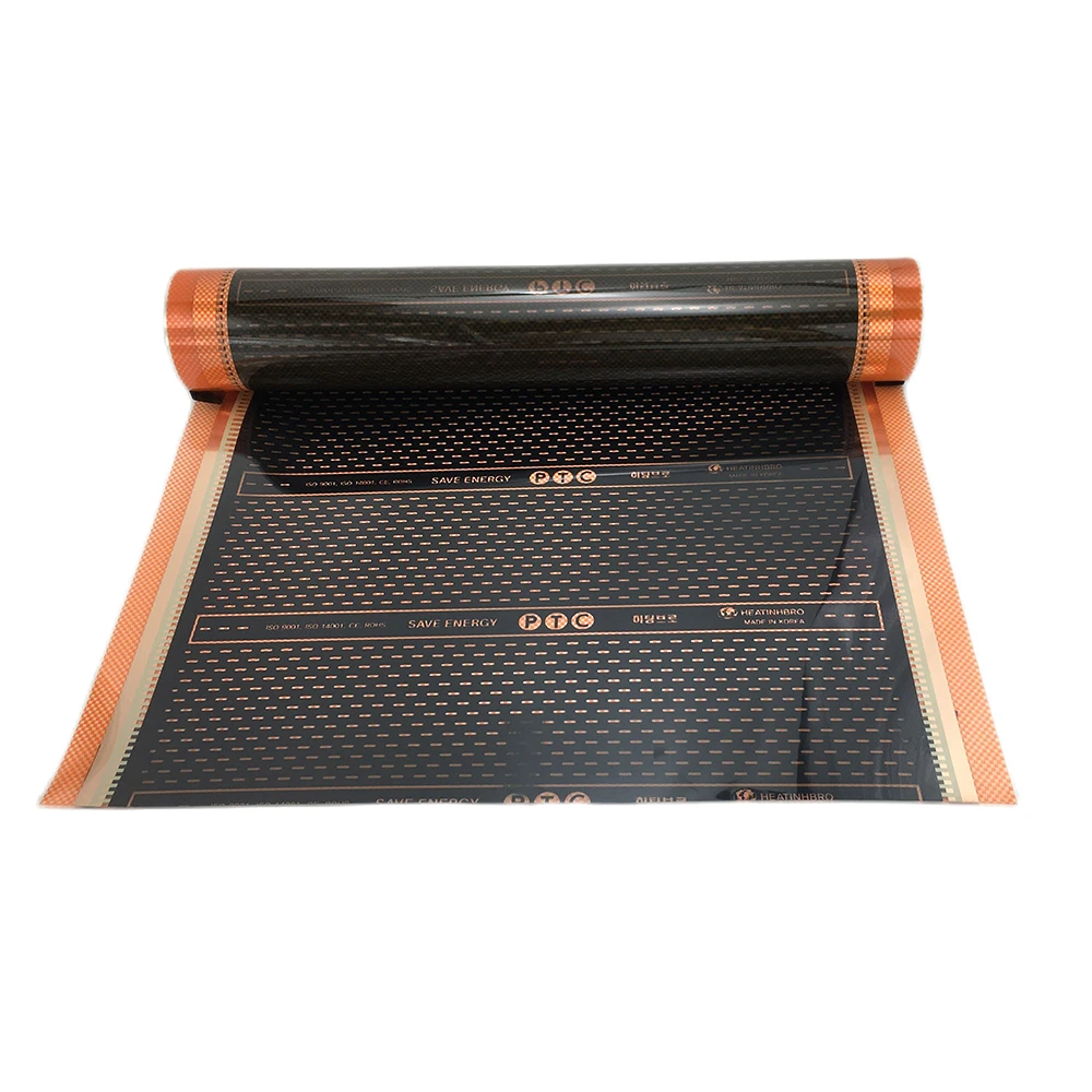 Minco Heat AC220V 240w/m2 New Orange Save Energy Infrared Graphene PTC Heating Film 5~50㎡ and Installation Kit