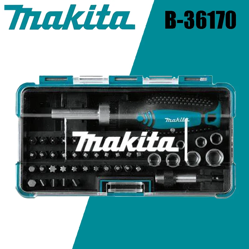 Makita B-36170 RATCHET & Bit-Set 47Pcs Ratchet Wrench Screwdriver Drill Bit Hard Shell Suit Carpentry Hand Tools