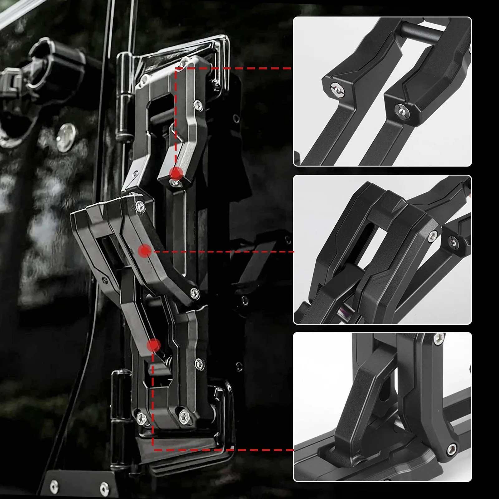 Door Hinge Step Heavy Duty Aluminum Footboard Foldable Car Folding Stepping Ladder for Jeep Wrangler JL JLU JK JKU 2007-2021