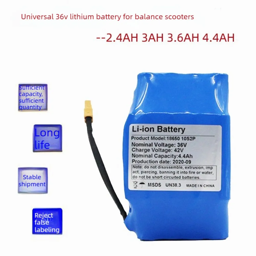 Replacement 36V 42V 4.4Ah Battery Pack for Self Balance Scooter Hoverboard Electric Skateboard Kids Drift Car Li-ion Batteries