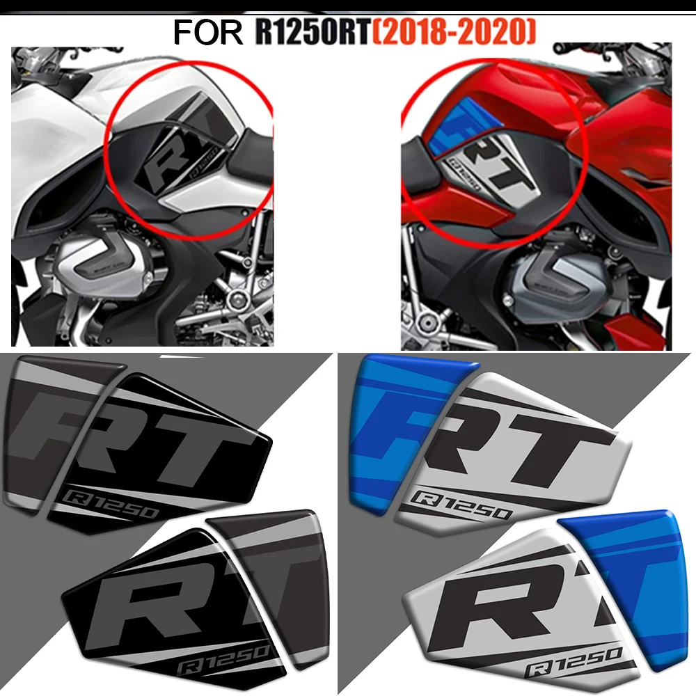 Tank Pad 3D Stickers Decal Side Fuel Kit Knee Trunk Luggage Cases Anti-scratch Protector For BMW R1250RT R 1250 RT 2018-2020