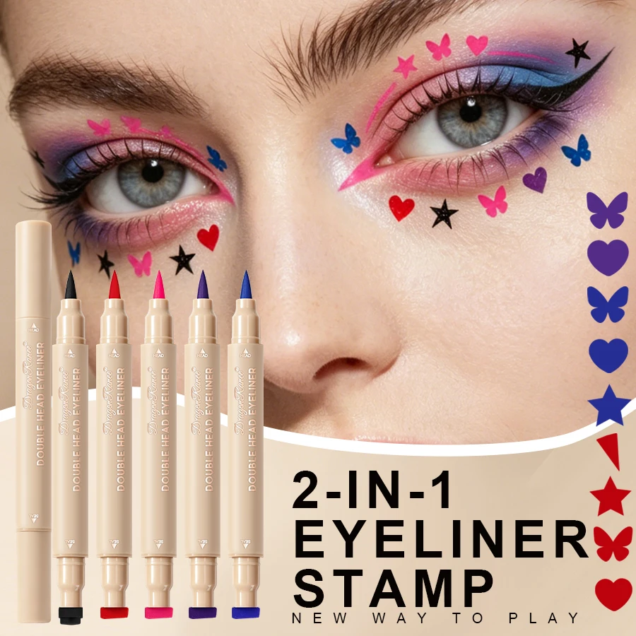 Double head color eyeliner pen Dual purpose eye shadow pen A must for beginners Makeup pen Festival gift show eye shadow pen