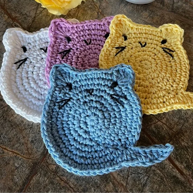 Mouse Wool Hand-crocheted Heat Insulation Mat Thanksgiving/Christmas Party Anti-ironing Tableware Mat Selling New Products.