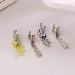 4Pcs Old Sewing Machine Zipper Presser Foot Set (Iron Presser Foot, Plastic Presser Foot, Left Hole And Right Hole Single Side)