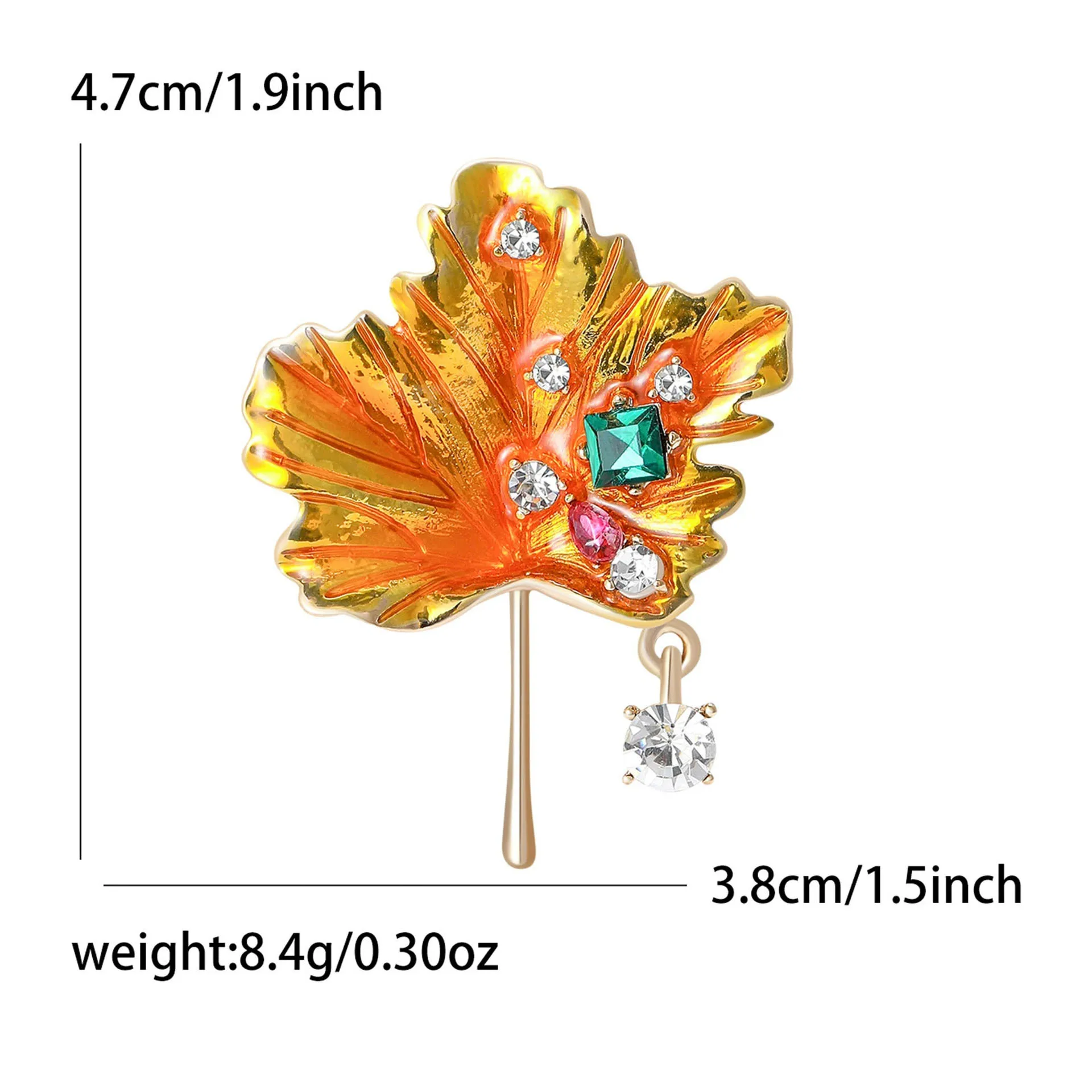 Rhinestone Maple Leaf Brooches for Women Plant Leaf Pins Banquet Party Backpack Gifts Jewelry Accessories