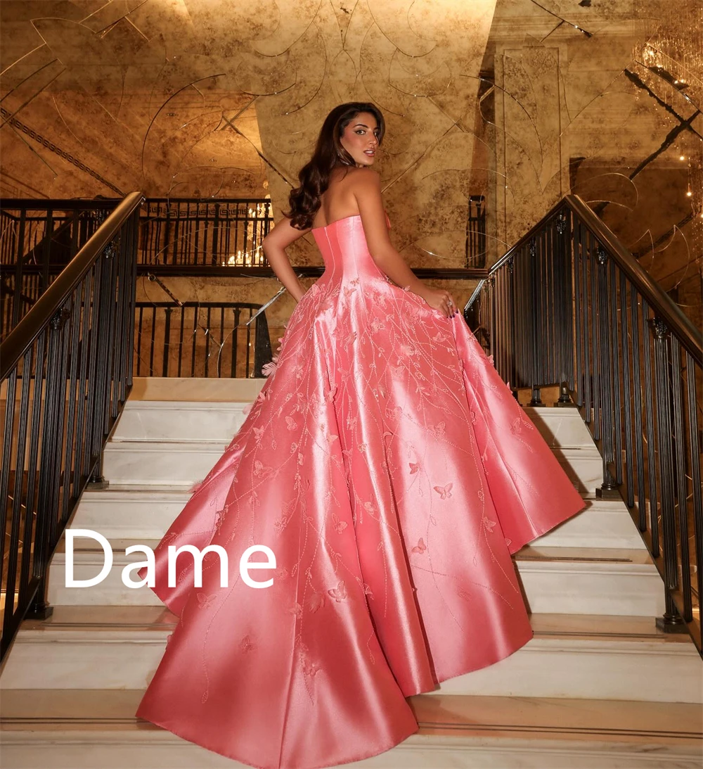 Customized Graceful Satin Evening Dresses Fashion Strapless Sleeveless Homecoming Dress Temperament Bespoke Occasion Gowns