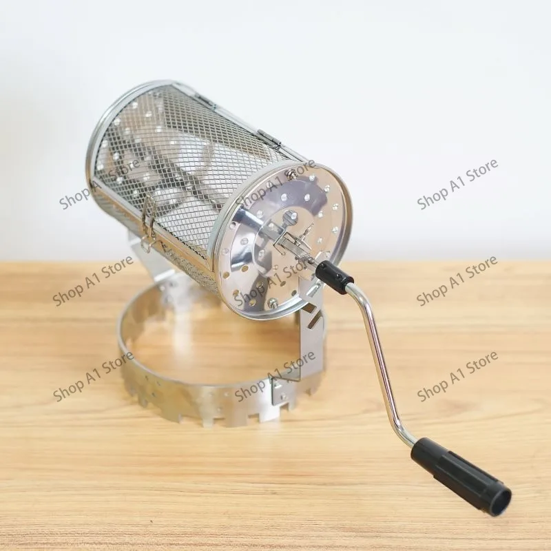 Home Hand Crank Coffee Roaster Manual Net Type Green Coffee Bean Roaster Compact Design