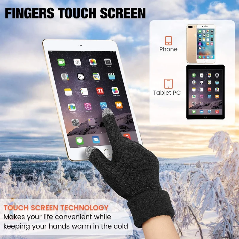 Neue Frauen Plüsch Verdicken Touchscreen Handschuhe Erwachsene Weiche Warme Fleece Gefüttert Stricken Handschuhe Weibliche Elastische Manschette Sms Handschuhe Unisex