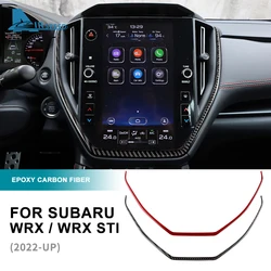 Real Soft Carbon Fiber For Subaru WRX/ WRX STI 2022 2023 Central Control Navigation Frame Sticker Interior LHD RHD Accessories