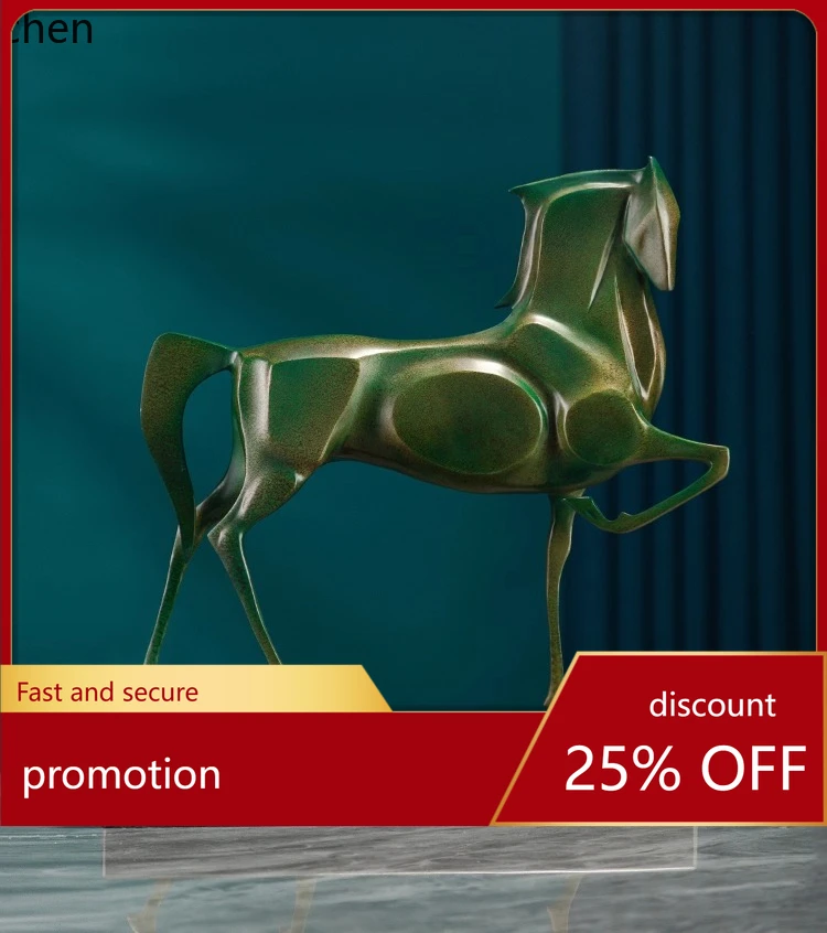 

HXL Brass Horse Ornament Craft Home Living Room Study Office Decoration