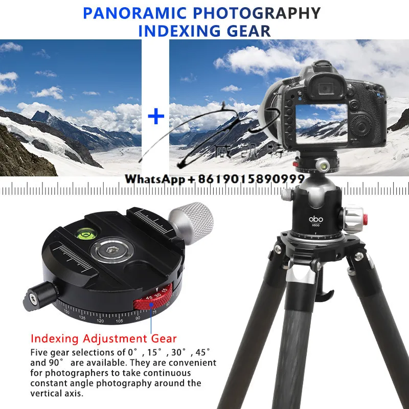 

Double Panoramic Aluminum DSLR Camera Tripod Ball Head Video Ball Head